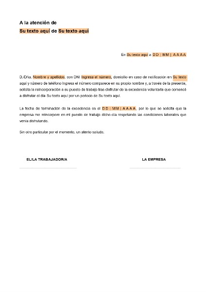 carta-de-no-reincorporacion-tras-excedencia